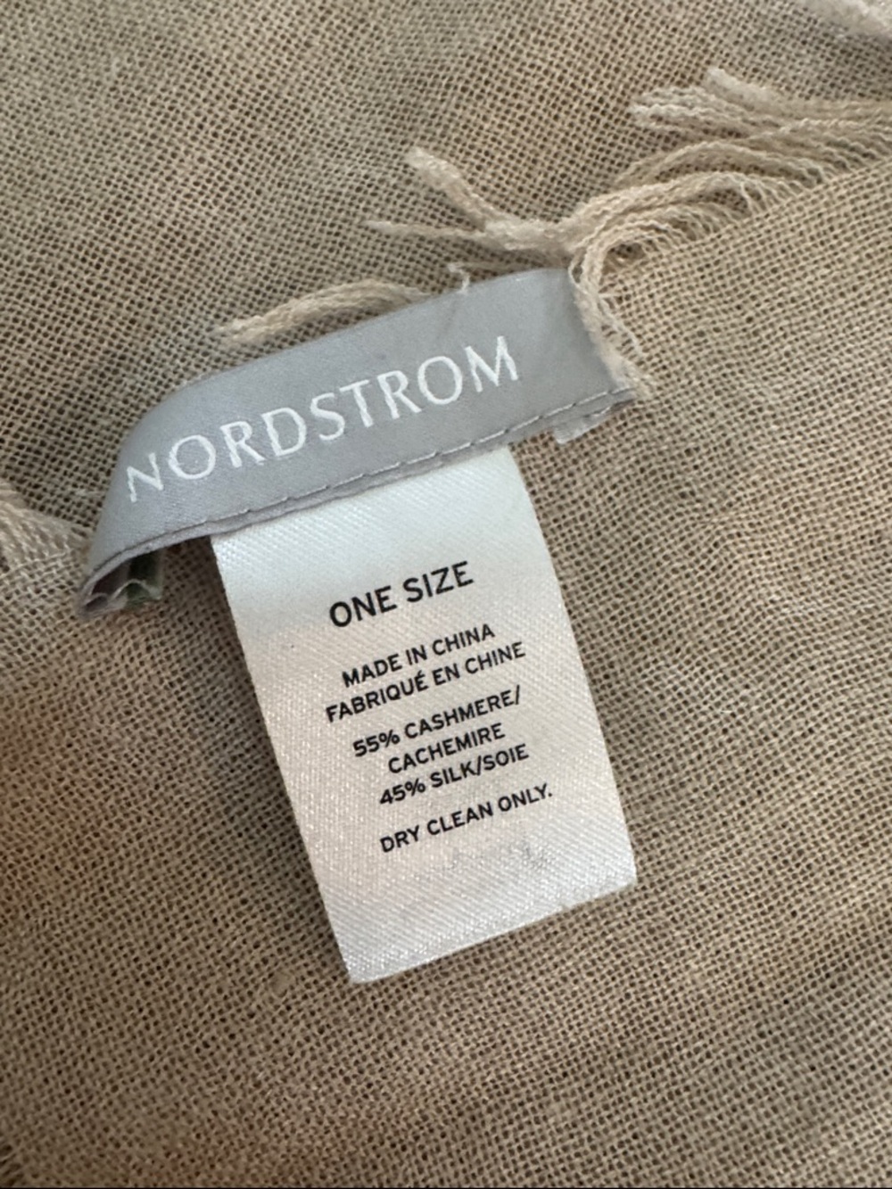 Nordstrom Cashmere and Silk Scarf Gray/Tan - Picture 4 of 8
